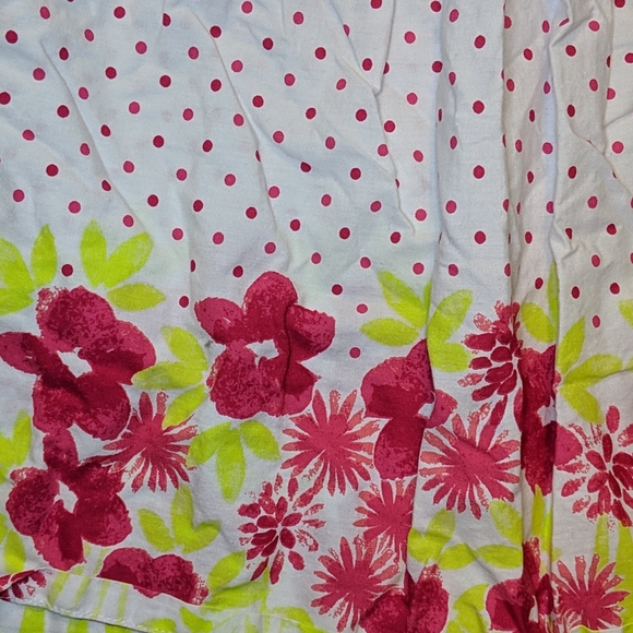 White Dress w/Red Polkadots & Floral Design - Picture 2 of 4